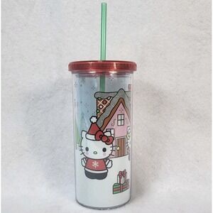 Hello Kitty Christmas Travel Tumbler 20oz Insulated Cup Lid Straw Holiday